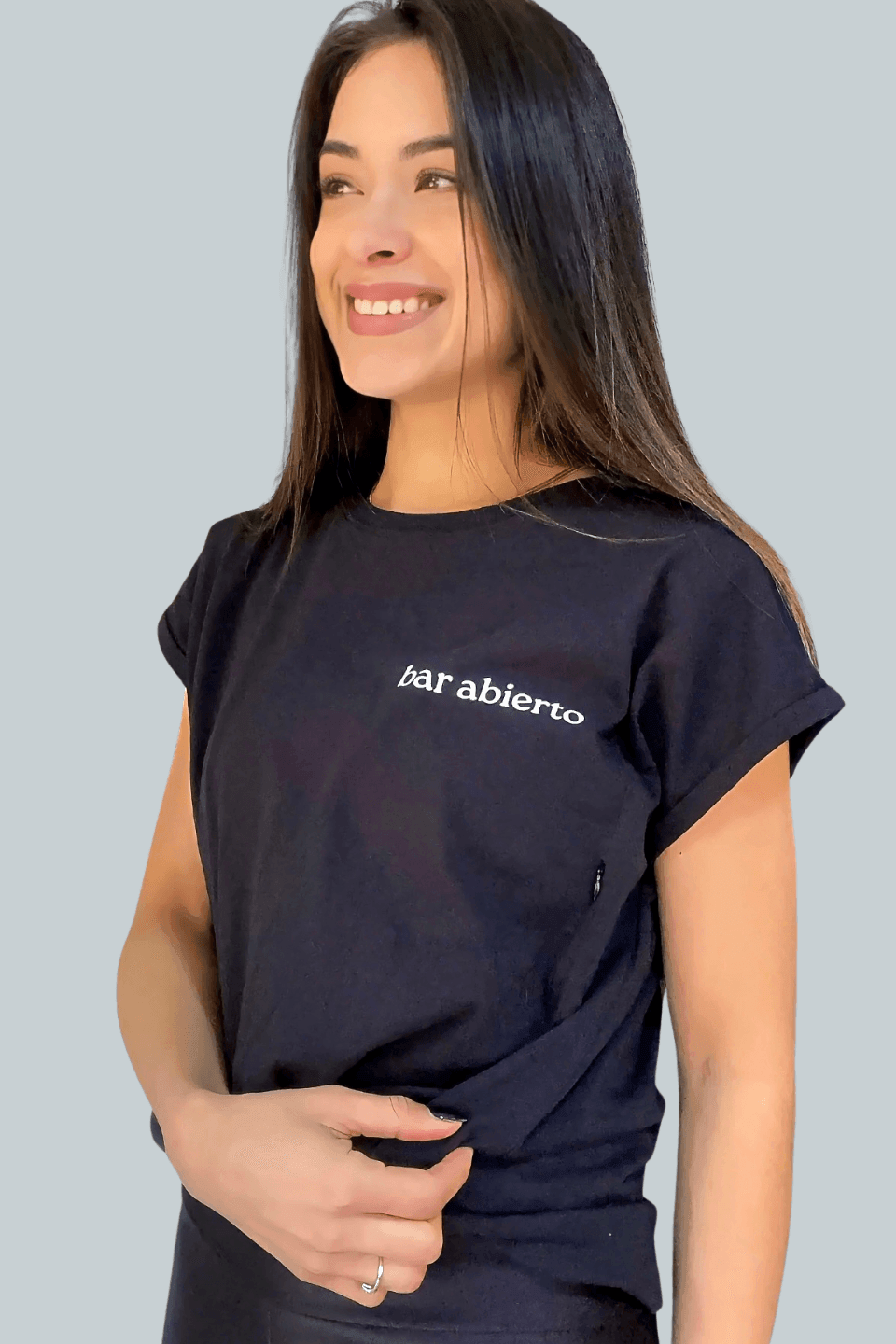 Polera de Lactancia Sahr Negra Bar Abierto - freethemama