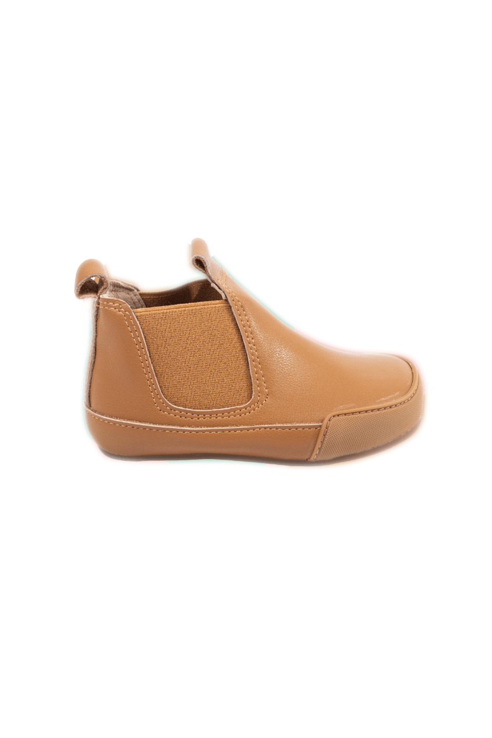 Ergonomic ankle boot for kids in latte color, featuring slip-resistant sole and flexible material.