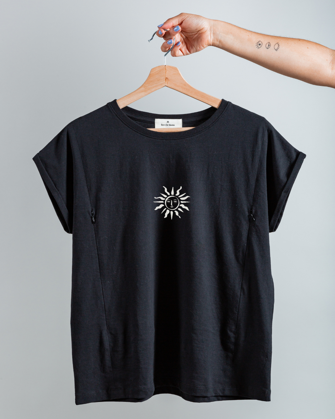 Polera de Lactancia Sahr Negra Sol - freethemama