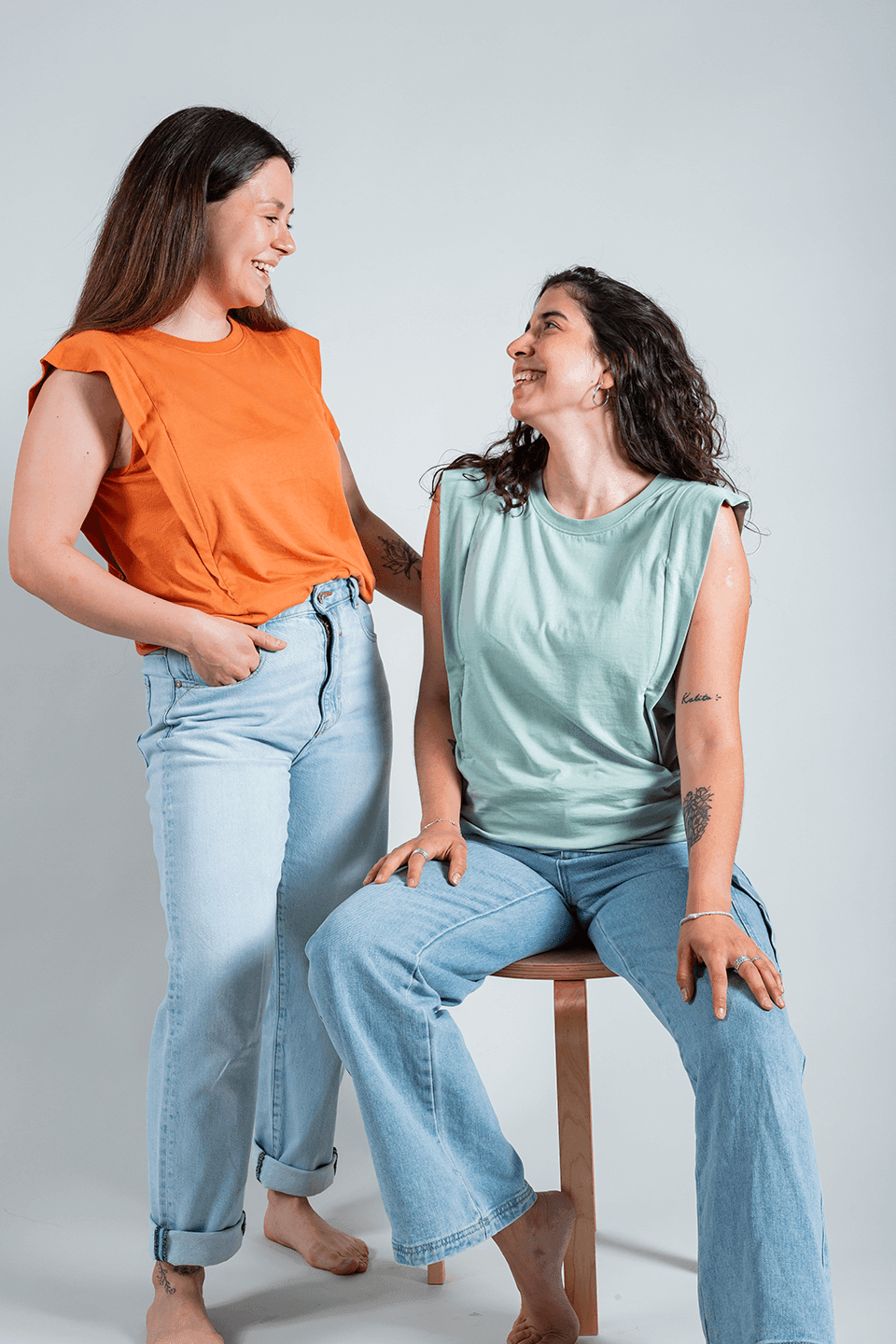 polera de lactancia tank naranja