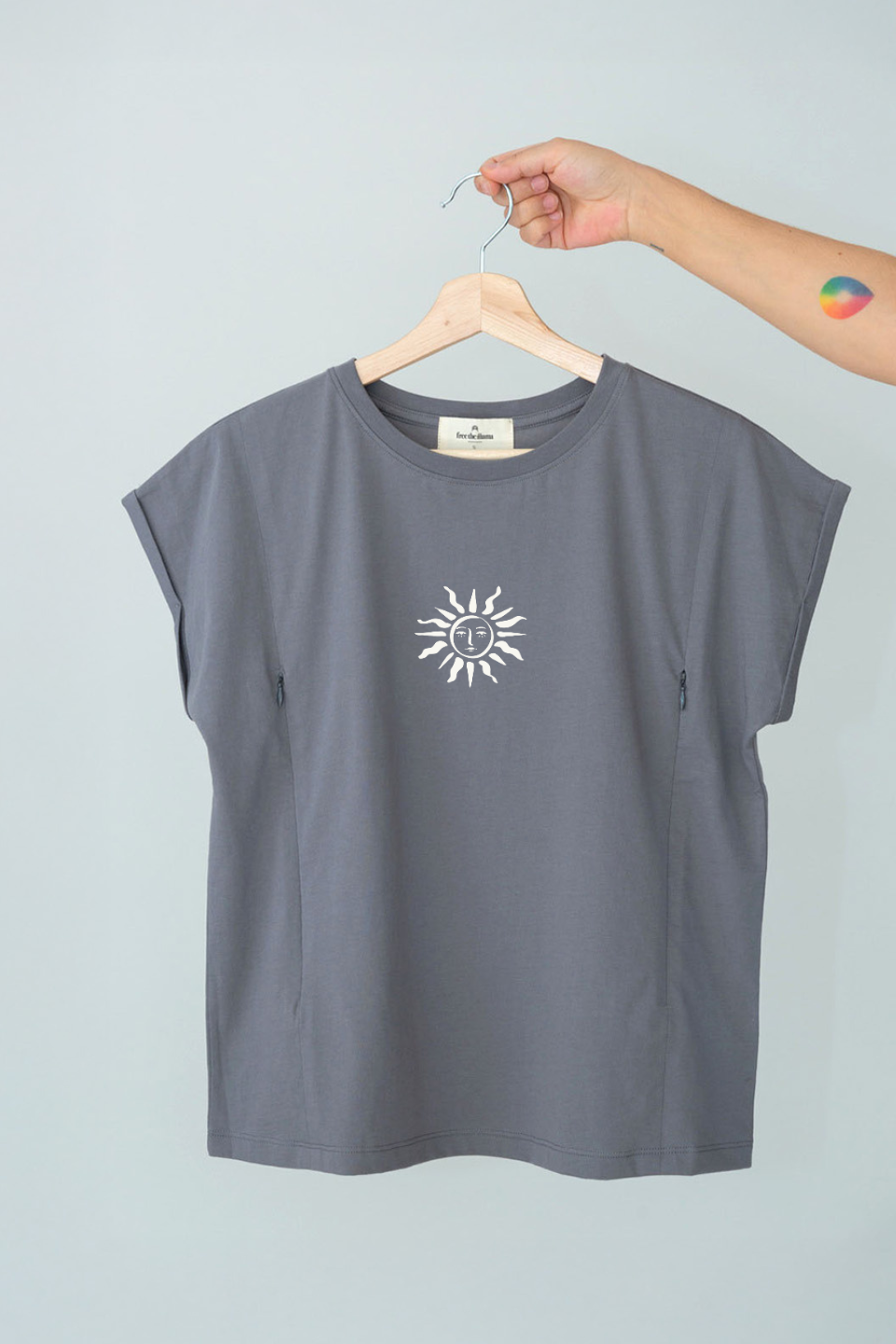 Polera de Lactancia Sahr Gris Sol - freethemama