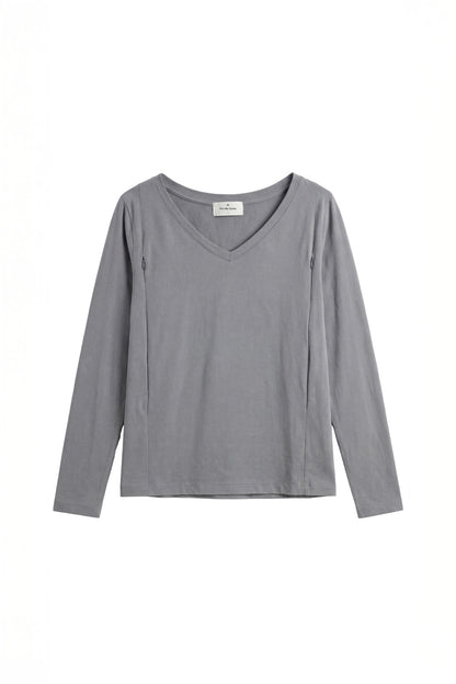 Polera de Lactancia Lara - Manga Larga Cuello V