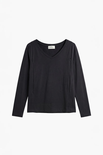 Polera de Lactancia Lara - Manga Larga Cuello V