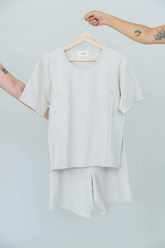 Pijama de lactancia beige