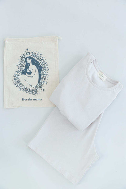 Pijama de lactancia beige