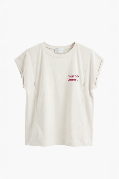 Polera de Lactancia Sahr - Estampado Mucho Amor