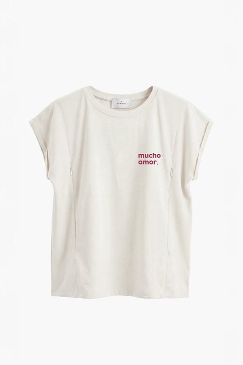 Polera de Lactancia Sahr - Estampado Mucho Amor