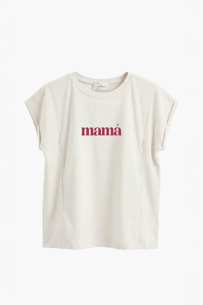 Polera de Lactancia Sahr - Estampado Mamá