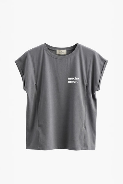 Polera de Lactancia Sahr - Estampado Mucho Amor