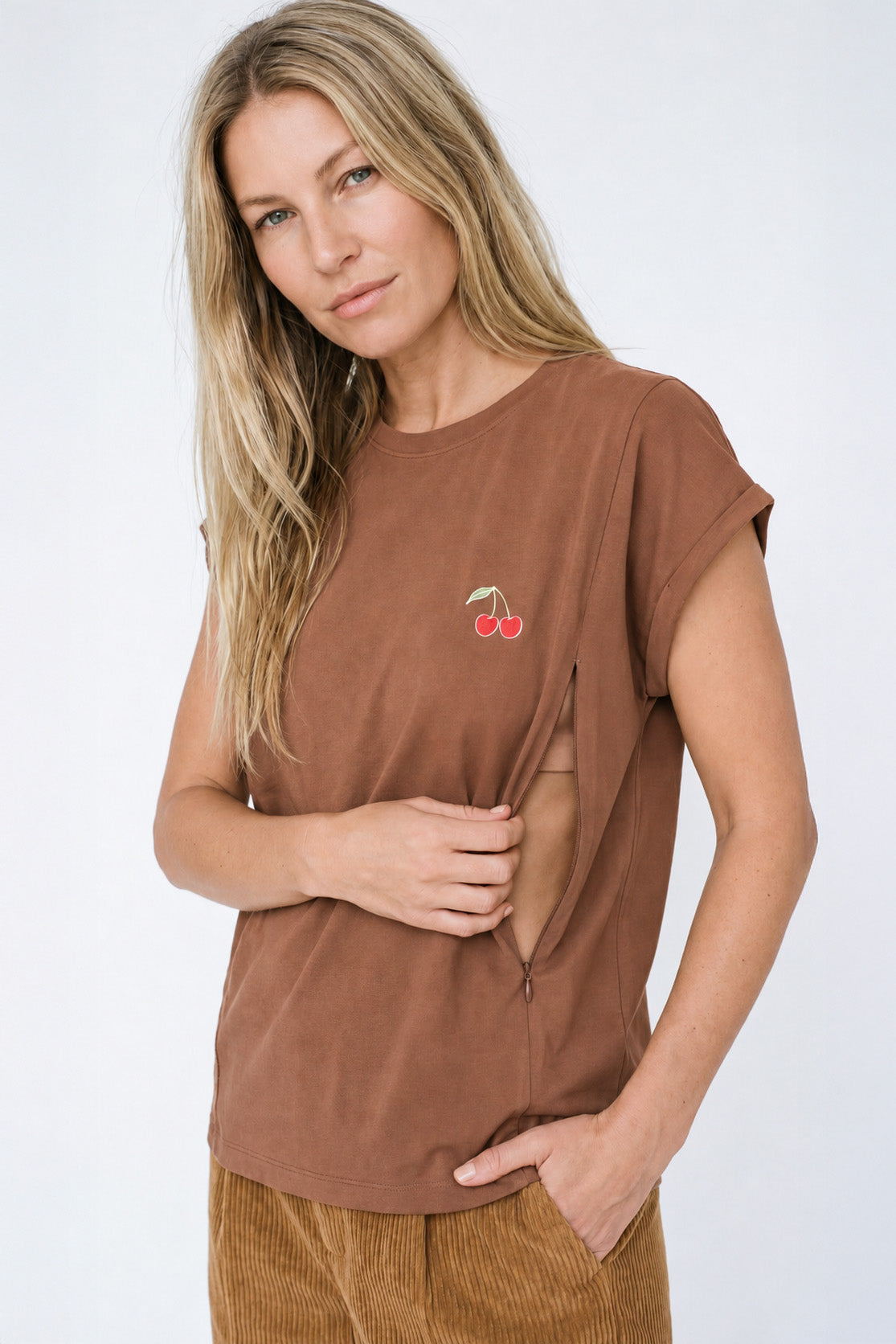 Polera de Lactancia Sahr - Estampado Cherry