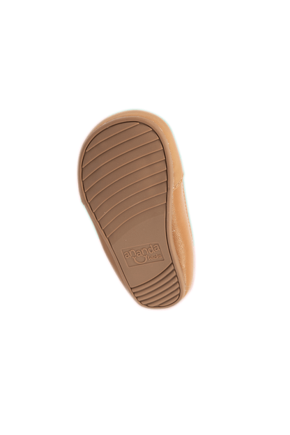 Ergonomic ankle boots for toddlers with non-slip sole in warm Latte color.