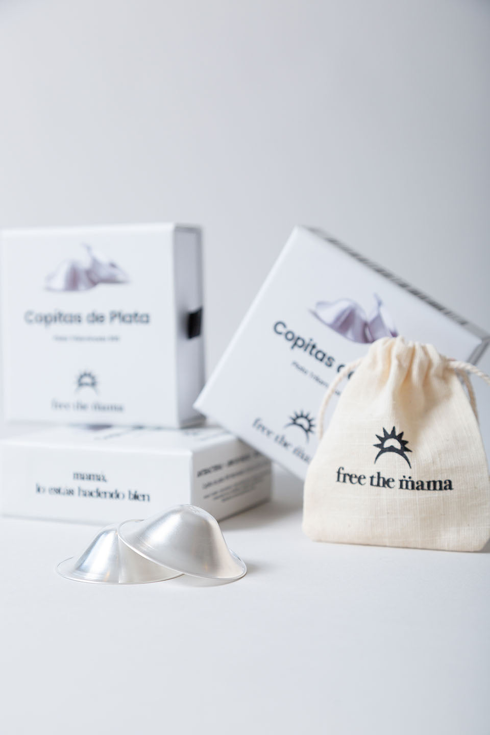 Copitas de plata 999 trilaminada, alivio natural para pezones sensibles
