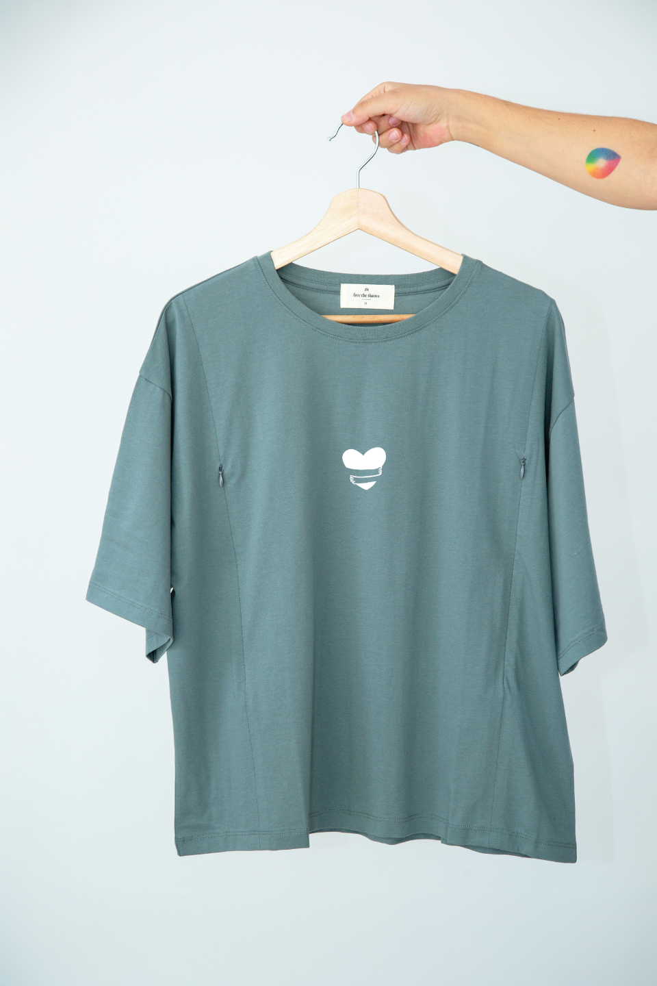 polera de lactancia oversize verde