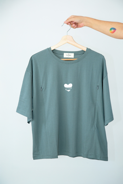 polera de lactancia oversize verde