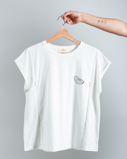 Polera de Lactancia Sahr Blanca - Limón - freethemama