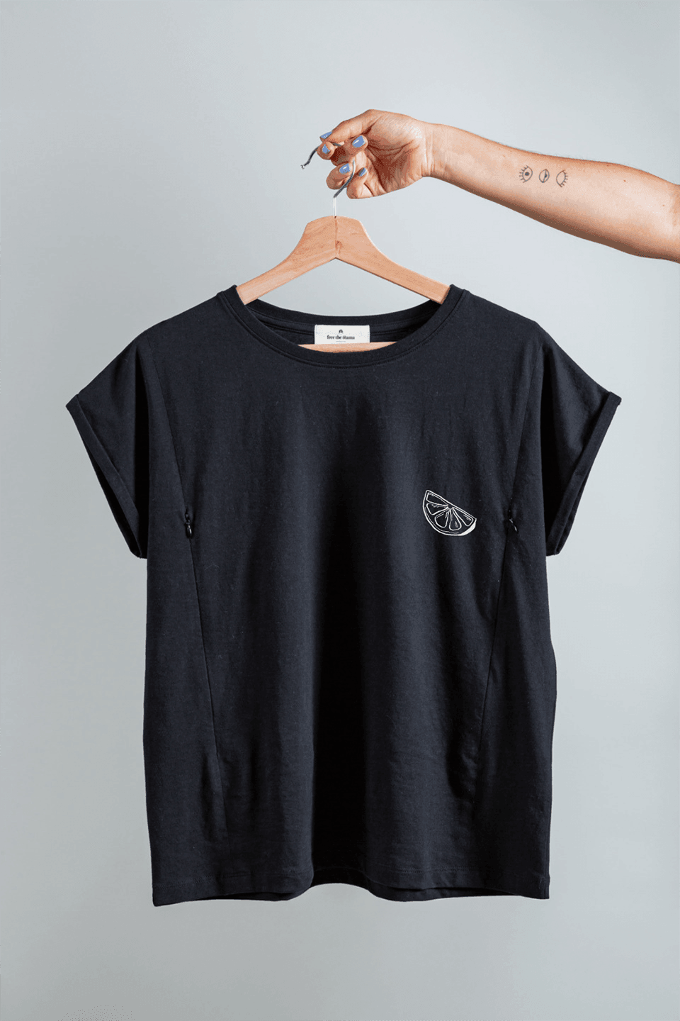 Polera de Lactancia Sahr Negra - Limón - freethemama