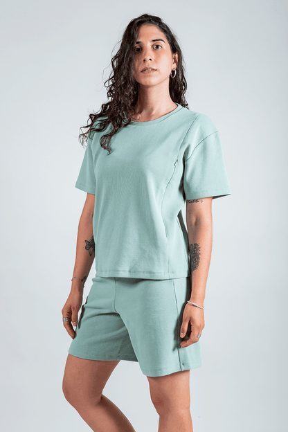 pijama de lactancia verde