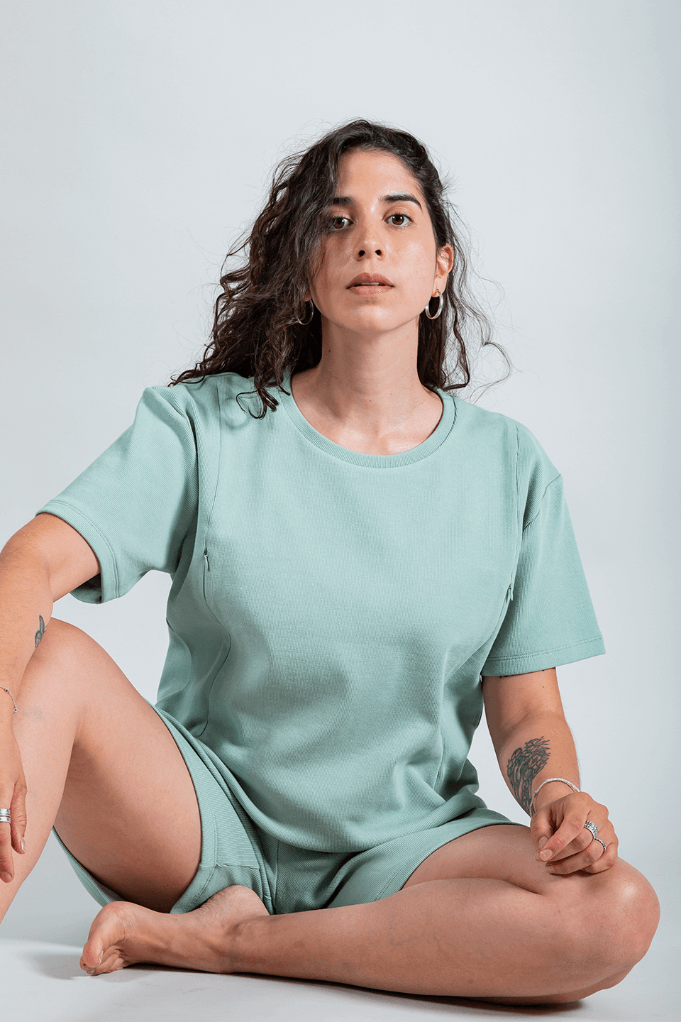 pijama de lactancia verde