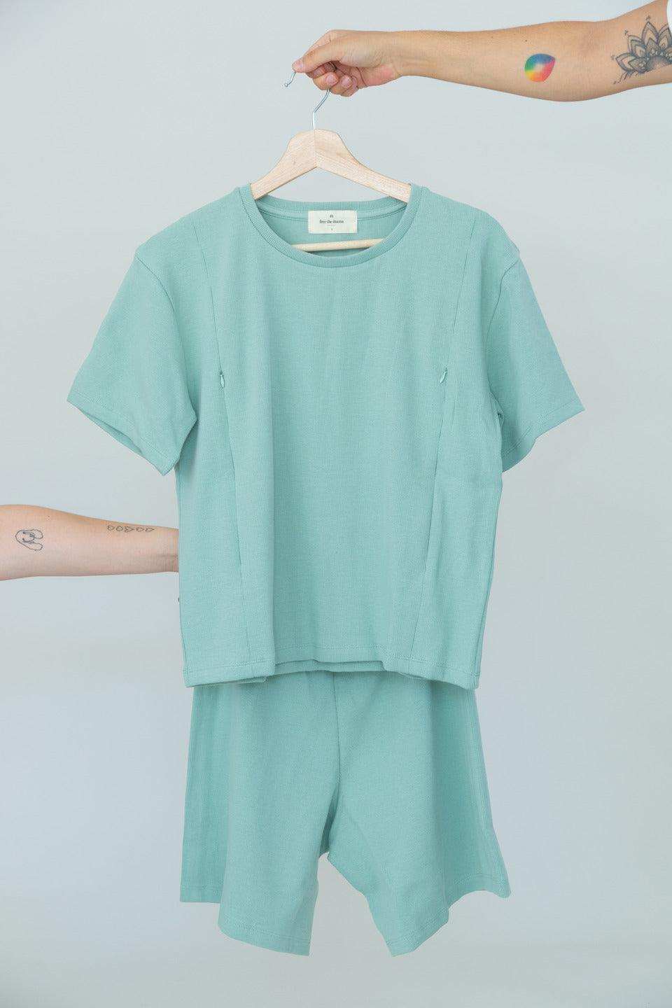 pijama de lactancia verde