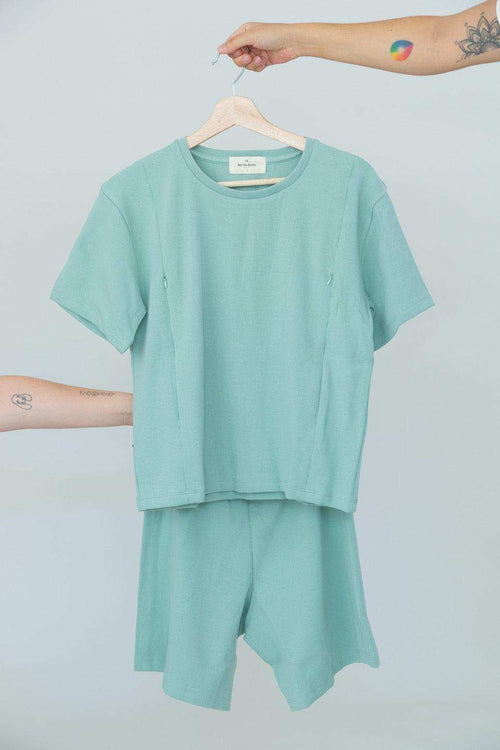 pijama de lactancia verde