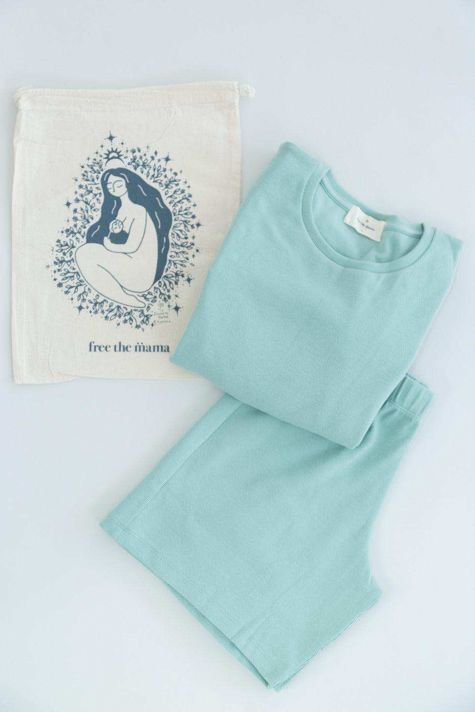 pijama de lactancia verde