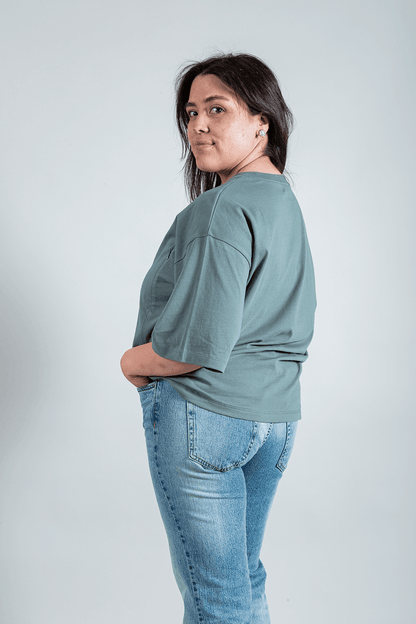 polera de lactancia oversize verde