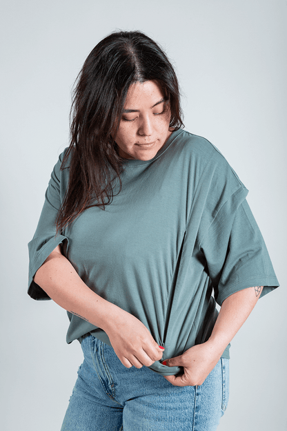 polera de lactancia oversize verde