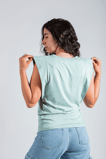 polera de lactancia tank verde