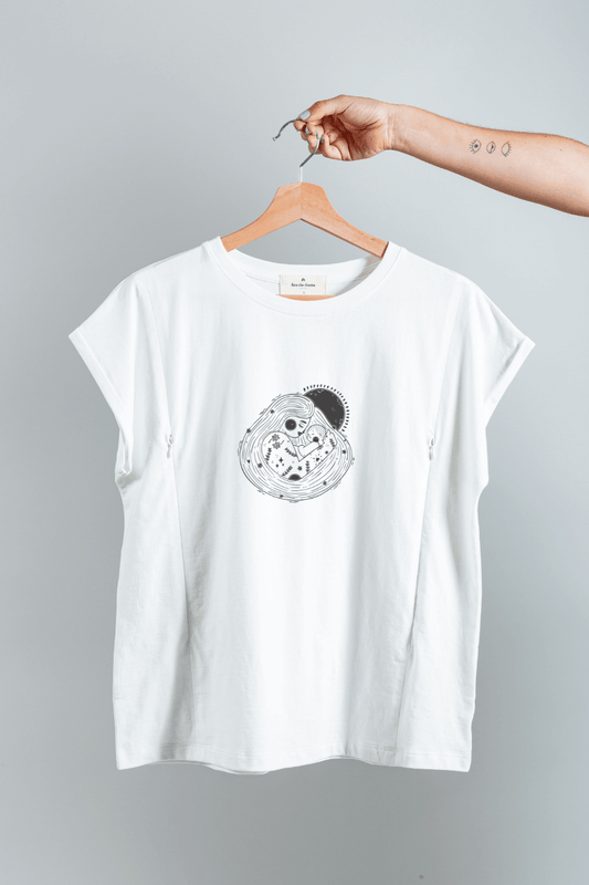 polera de lactancia blanca