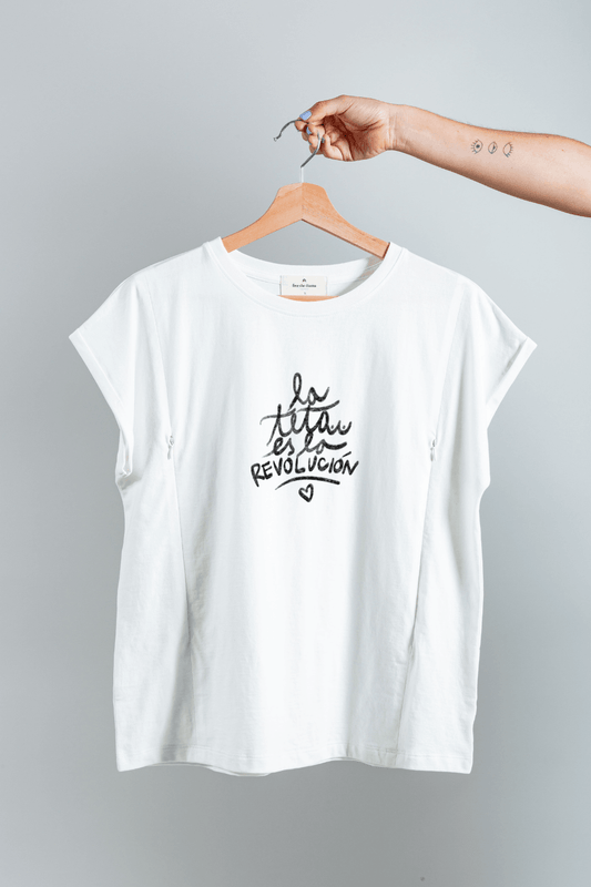 polera de lactancia blanca