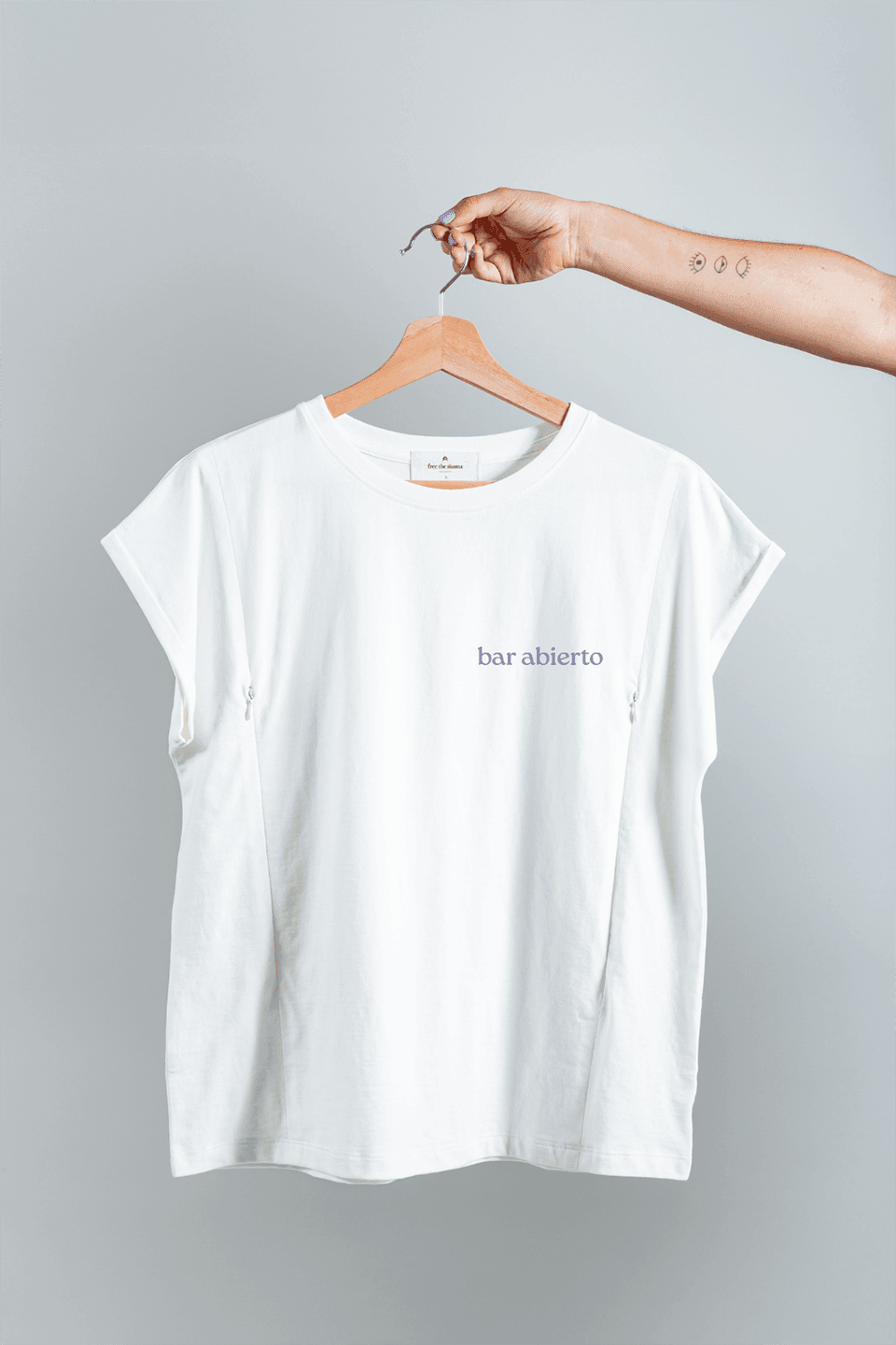 Polera de Lactancia Sahr Blanca Bar Abierto - freethemama