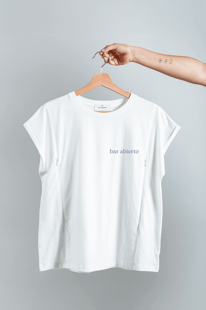 Polera de Lactancia Sahr Blanca Bar Abierto - freethemama