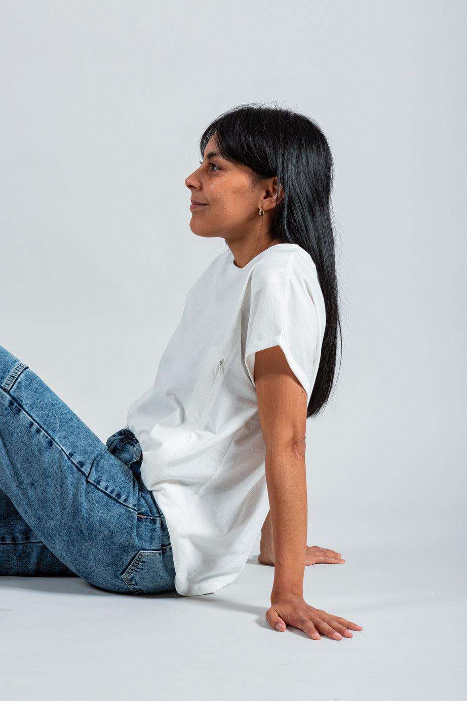 Polera de Lactancia Sahr Blanca - freethemama