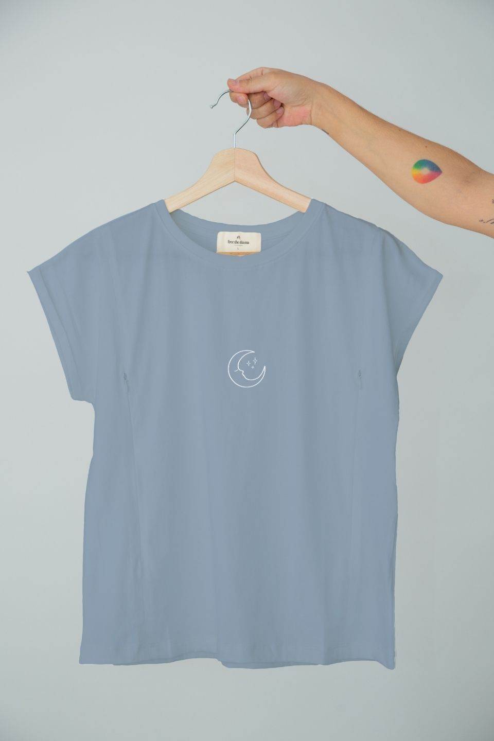 Polera de lactancia Sahr Luna de algodón Pima con cierres invisibles.