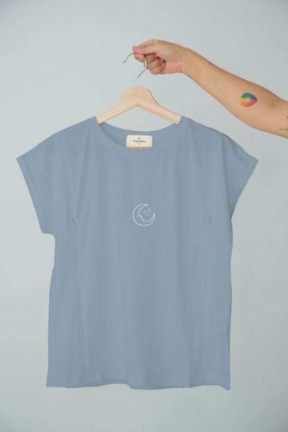 Polera de lactancia Sahr Luna de algodón Pima con cierres invisibles.