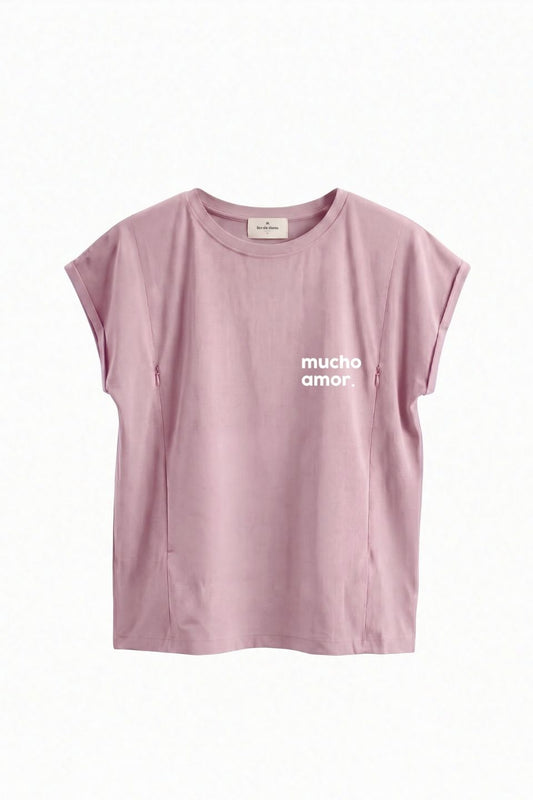 Polera de Lactancia Sahr - Estampado Mucho Amor