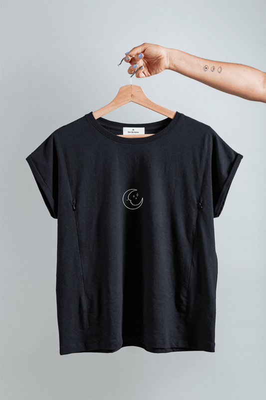 Polera de Lactancia Sahr Negra Luna - freethemama