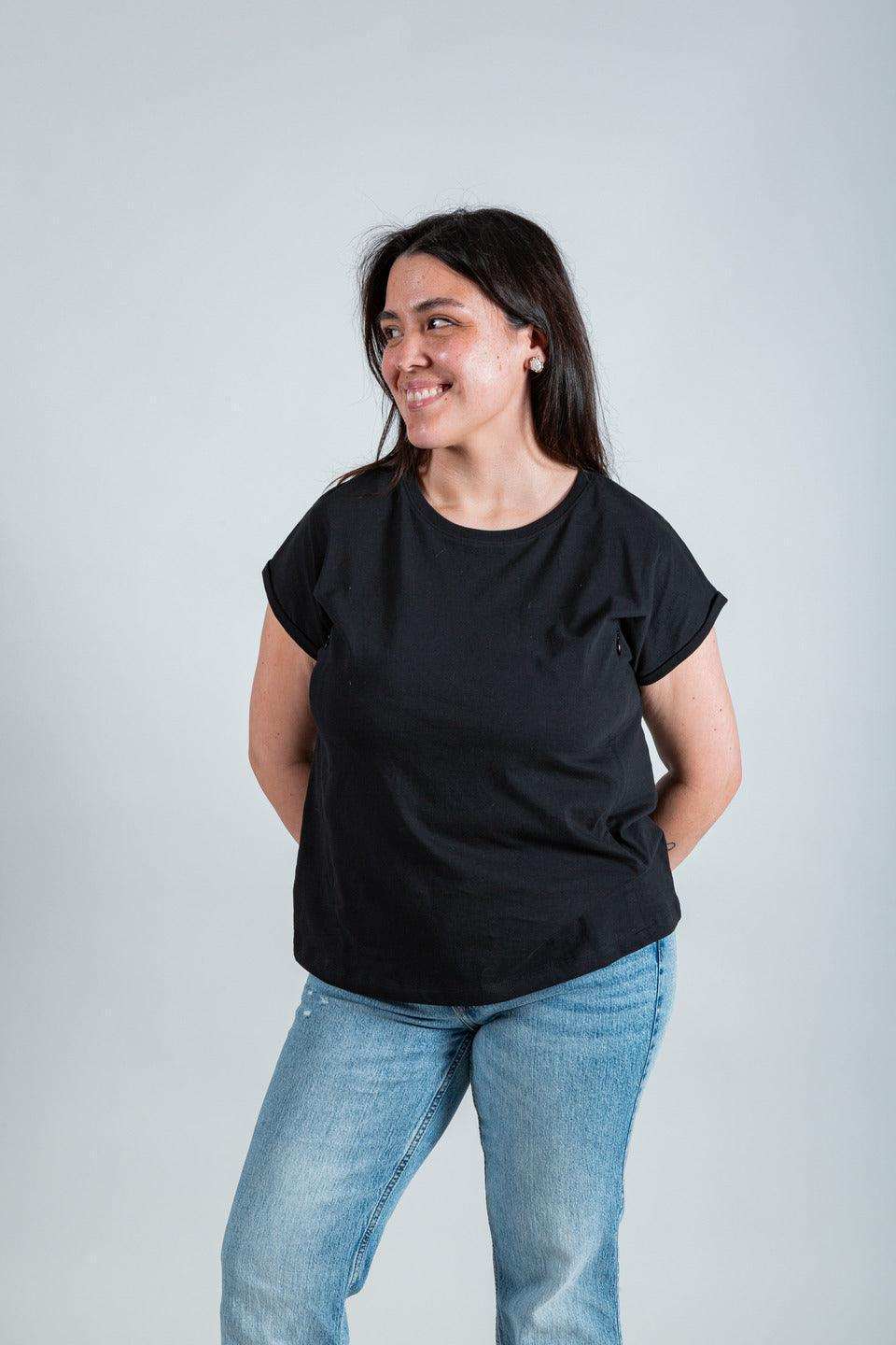 Polera de Lactancia Sahr Negra Luna - freethemama