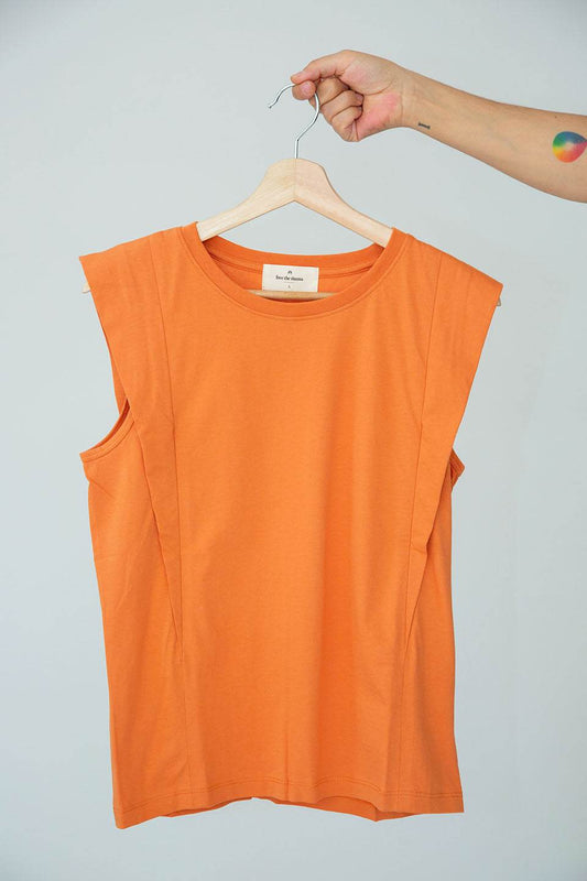 polera de lactancia tank naranja