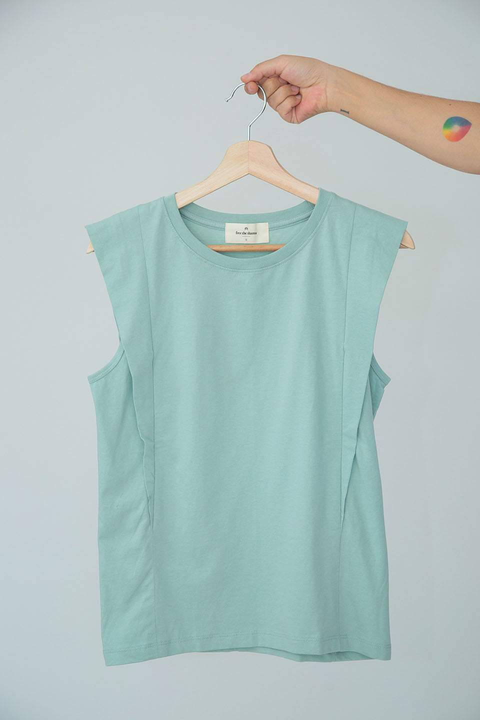 polera de lactancia tank verde