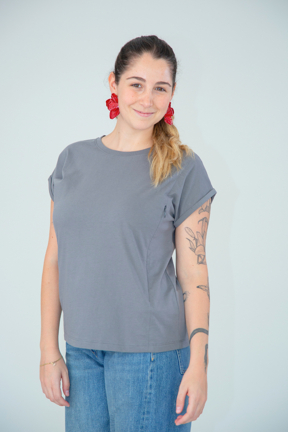 Polera de Lactancia Sahr Gris - Basic - freethemama