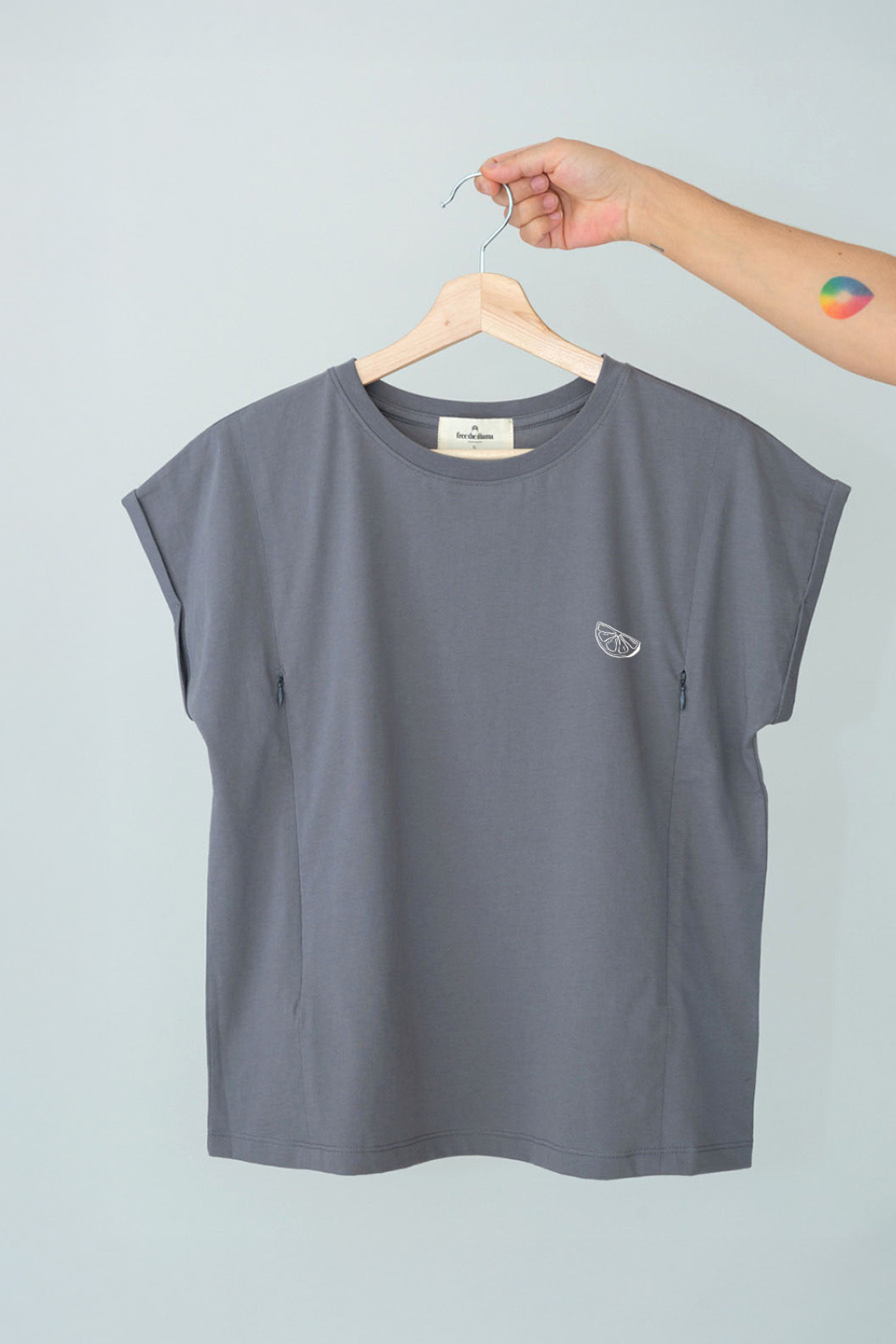 Polera de Lactancia Sahr Gris - Limón - freethemama