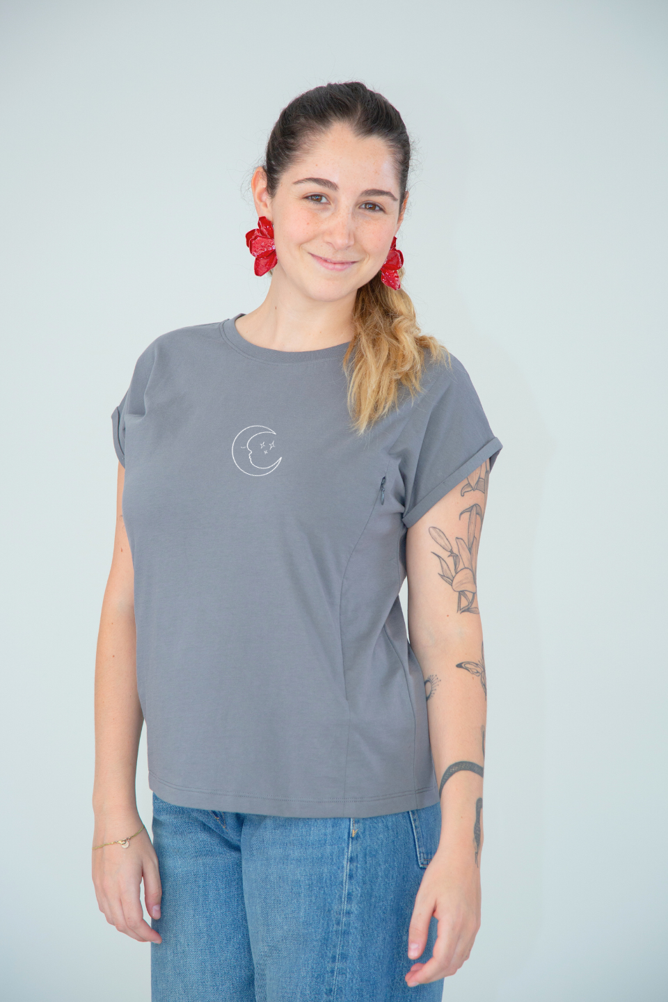 Polera de Lactancia Sahr Gris Luna - freethemama